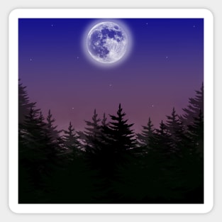 Full moon evening sky Sticker